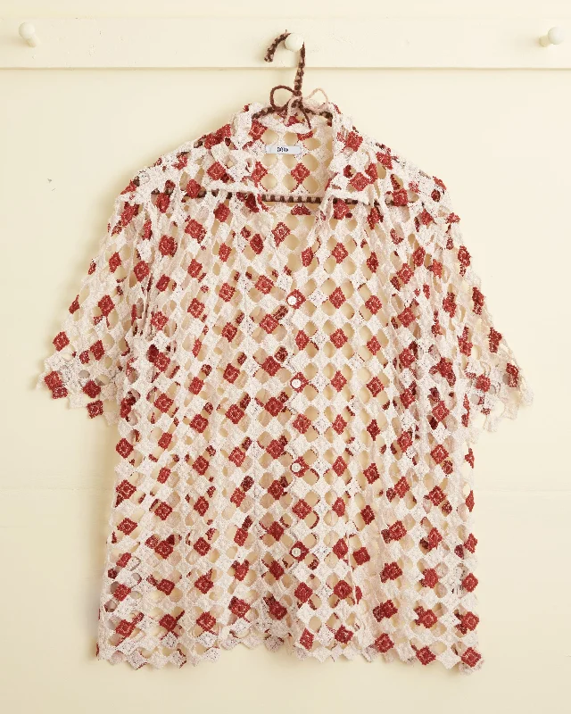 Men's Organic Cotton Shirts for Eco-ConsciousnessDiamond Lace Short Sleeve Shirt