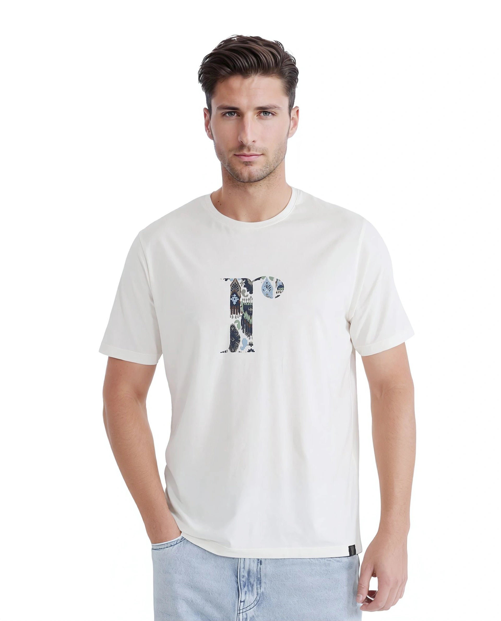 Elegant Men's Dress ShirtsRare Rabbit Men Bent Off White Cotton Blend Fabric Short Sleeve Crew Neck Graphic Print T-Shirt Elegant Men's Dress ShirtsRare Rabbit Men Bent Off White Cotton Blend Fabric Short Sleeve Crew Neck Graphic Print T-Shirt