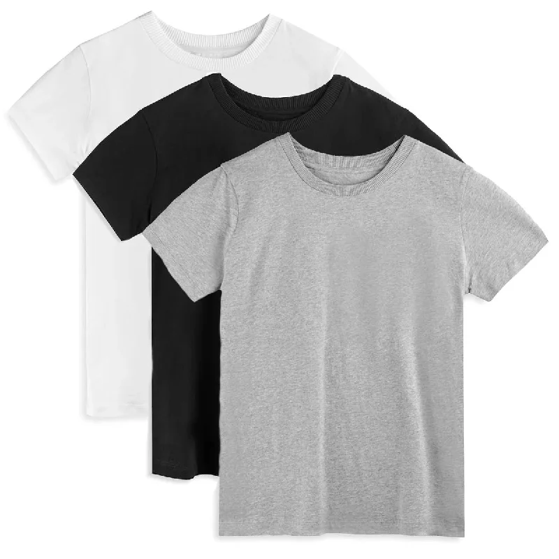Men's Shirts with Pocket SquaresMightly Boys Gray | White | Black T-Shirt