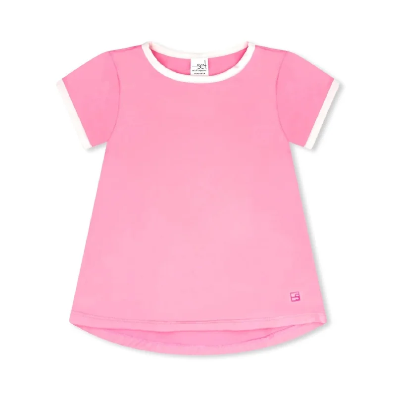 Men's Shirts with Pin CollarsGirls' Bridget Basic Tee In Flamingo Pink