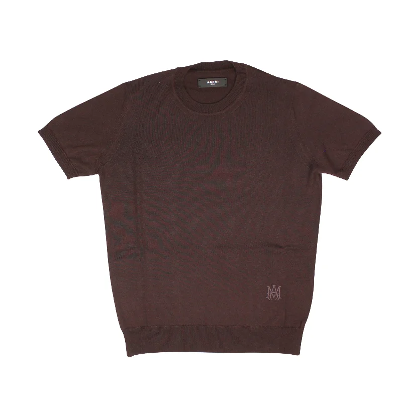 Striped Men's TopsAmiri Ma Embroidered Tee - Brown