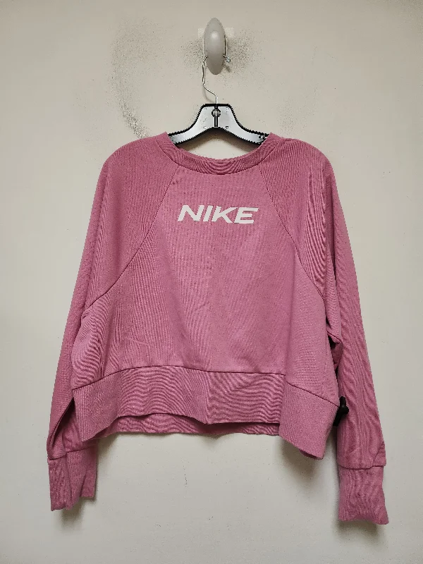 Men's Hoodies with Asymmetric ZippersSweatshirt Crewneck By Nike Apparel In Pink & White, Size: L Men's Hoodies with Asymmetric ZippersSweatshirt Crewneck By Nike Apparel In Pink & White, Size: L