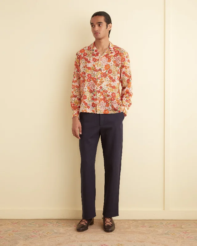 Lightweight Men's Poplin ShirtsWildflower Long Sleeve Shirt