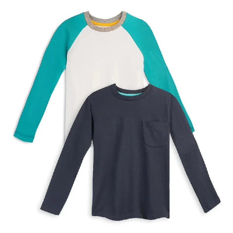 Men's Shirts with Single-Breasted DesignsMightly Boys Navy | White Long Sleeve T-Shirt Men's Shirts with Single-Breasted DesignsMightly Boys Navy | White Long Sleeve T-Shirt