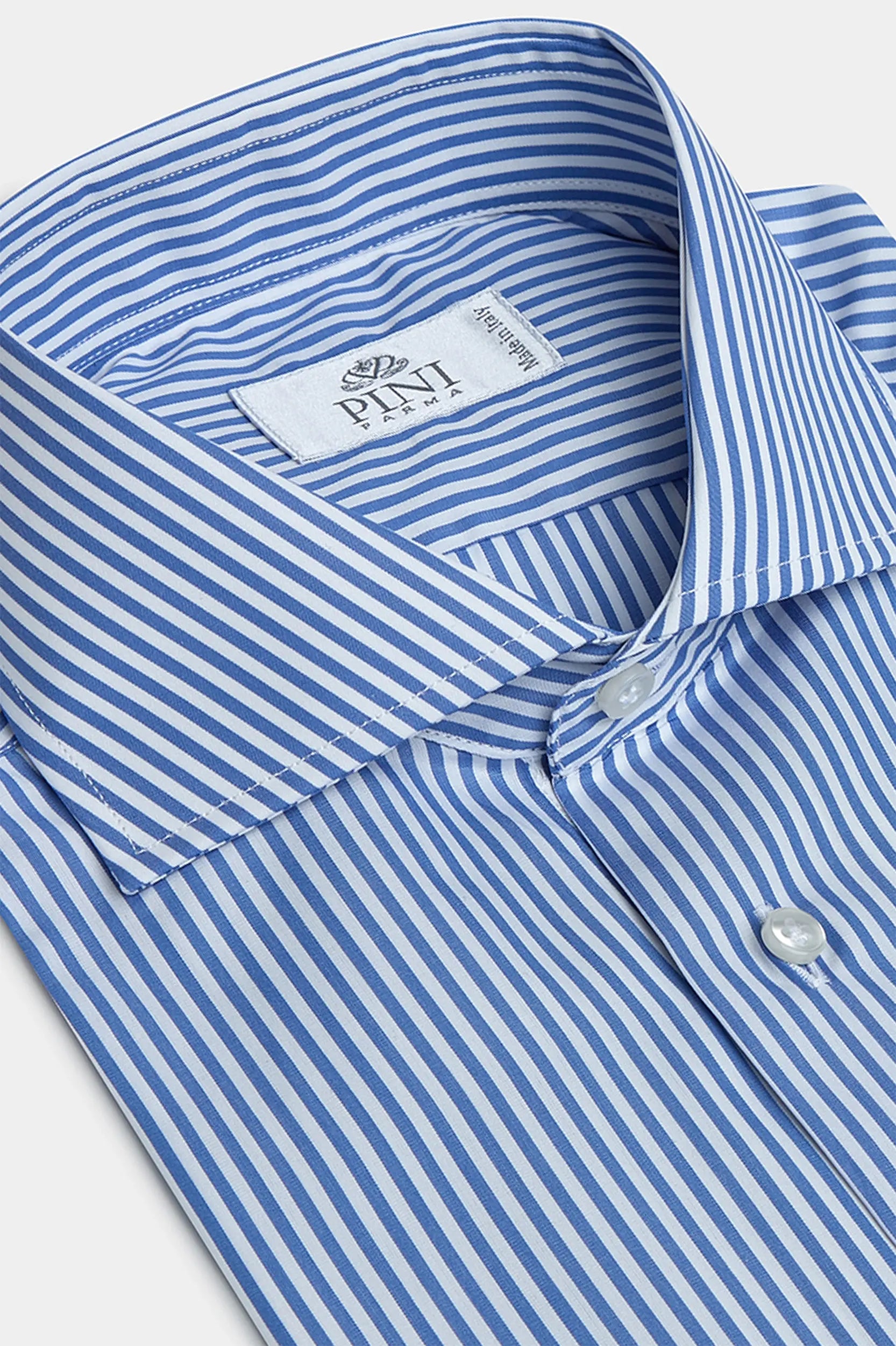 Men's Designer Dress Shirts for High-End FashionBlue Striped Shirt - Made in Italy Men's Designer Dress Shirts for High-End FashionBlue Striped Shirt - Made in Italy