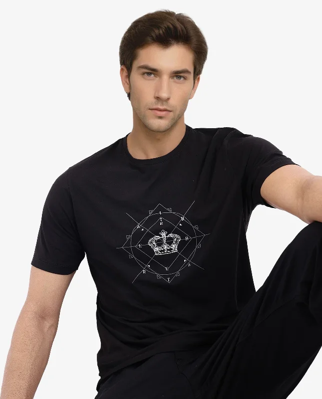 Lightweight Men's Linen ShirtsRare Rabbit Men Naz Black Cotton Lycra Fabric Short Sleeve Crew Neck Regular Fit Graphic Print T-Shirt Lightweight Men's Linen ShirtsRare Rabbit Men Naz Black Cotton Lycra Fabric Short Sleeve Crew Neck Regular Fit Graphic Print T-Shirt