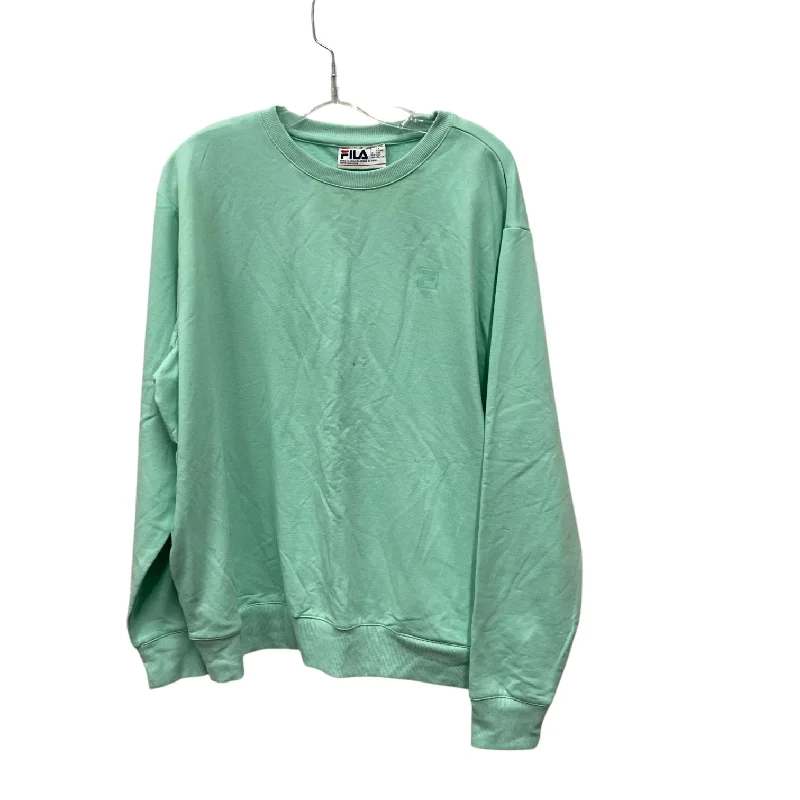 Men's Hoodies with Water-Repellent FabricATHLETIC SWEATSHIRT CREWNECK by FILA In GREEN, Size: 1X Men's Hoodies with Water-Repellent FabricATHLETIC SWEATSHIRT CREWNECK by FILA In GREEN, Size: 1X