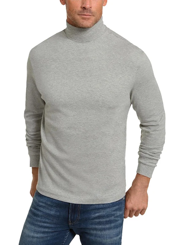 Men's Shirts with Graphic SleevesMens Cotton Turtleneck T-Shirt