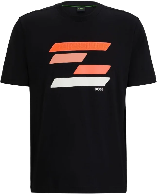Men's Shirts with Geometric PatternsHugo Boss Men's Tee 3 Short Sleeve T-Shirt, Black Flag Print Men's Shirts with Geometric PatternsHugo Boss Men's Tee 3 Short Sleeve T-Shirt, Black Flag Print
