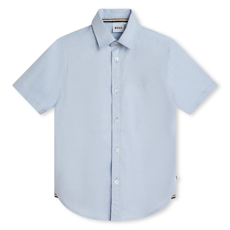 Men's Long-Sleeve Shirts for Year-Round WearPale Blue Short Sleeves Shirt