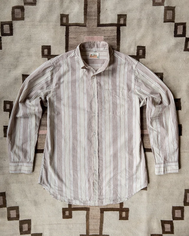 Men's Crew Neck T-Shirts for Everyday WearWashed Madras Button Down Collar Shirt - Earthtone Stripe Men's Crew Neck T-Shirts for Everyday WearWashed Madras Button Down Collar Shirt - Earthtone Stripe
