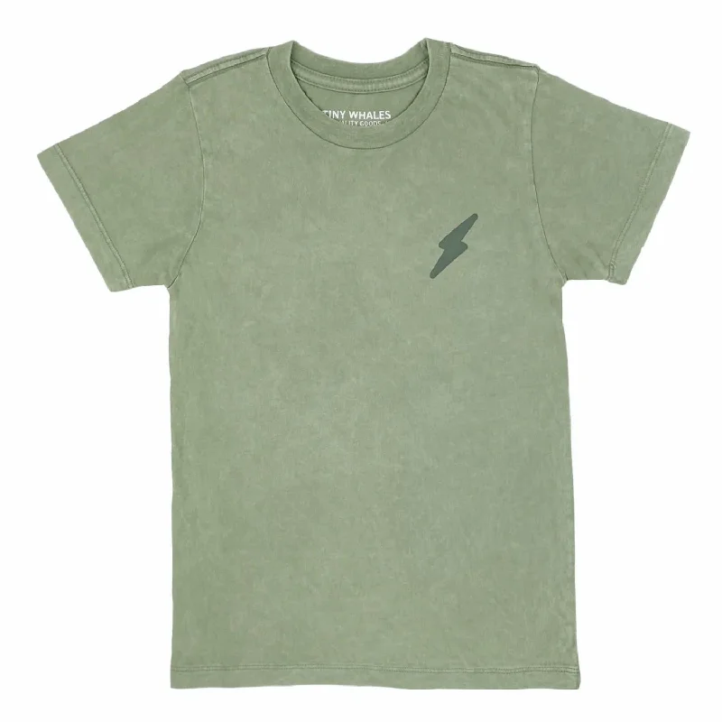 Men's Shirts with Striped PatternsBoys' Lightning Bolt T-Shirt In Vintage Green