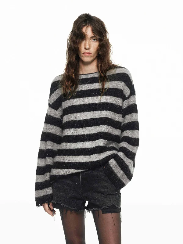 Men's Sweaters with Embroidered DesignsDrop Shoulder Loose Sweater