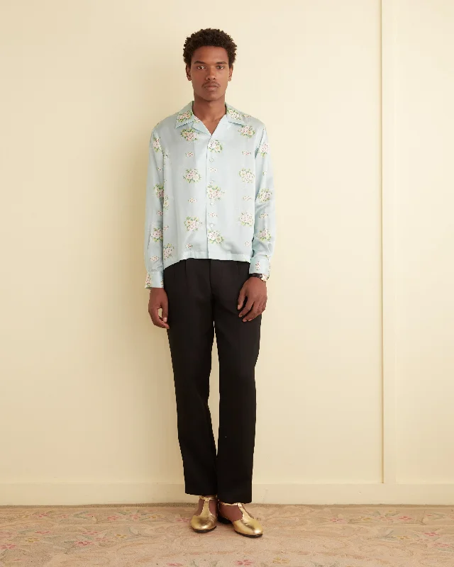 Men's Pattern-Clashing Shirts for Bold FashionBlue Daisy Shirt