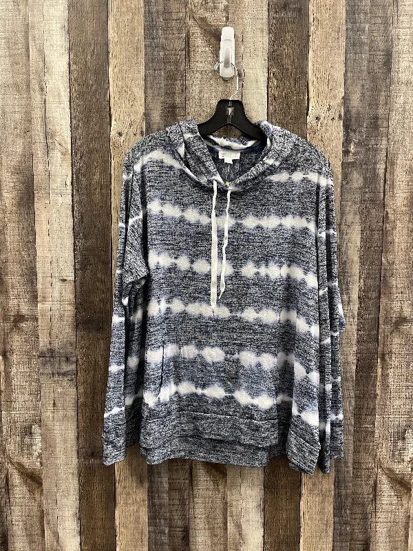 Men's Hoodies with Hidden PocketsSweatshirt Hoodie By Market & Spruce In Blue & White, Size: 1x Men's Hoodies with Hidden PocketsSweatshirt Hoodie By Market & Spruce In Blue & White, Size: 1x