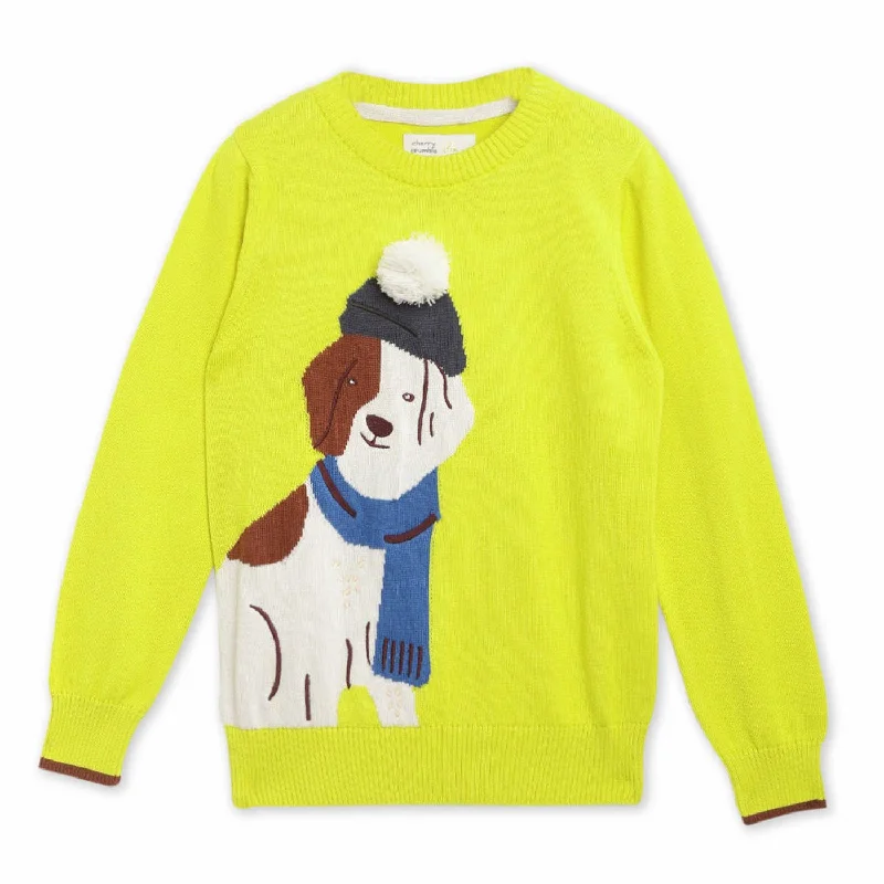 Men's Sweaters with Herringbone PatternsPom Pom Animal Sweater