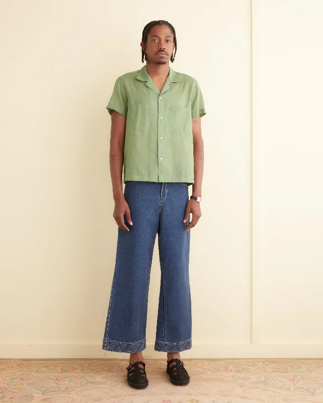 Men's French-Cuff Shirts for a Sophisticated EdgeVoile Short Sleeve Shirt - Green