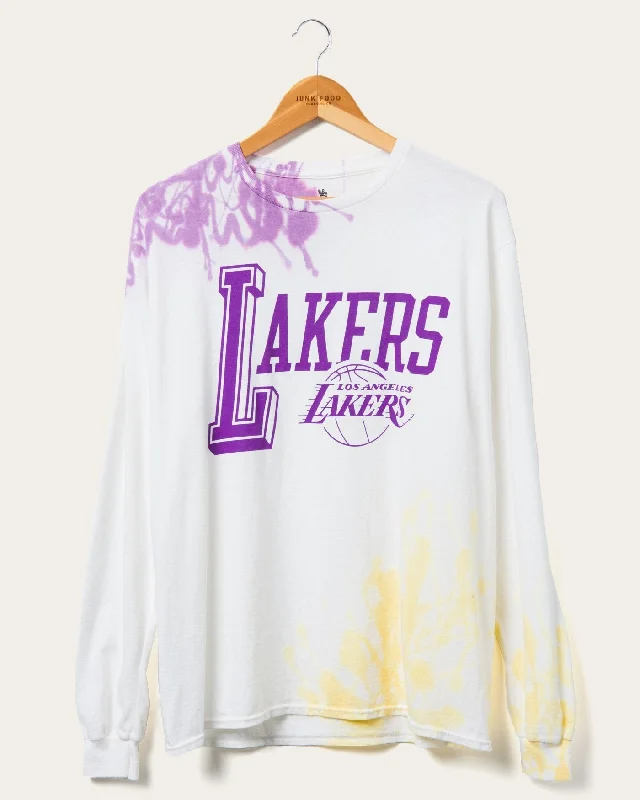 Men's Shirts with Custom MonogramsNBA Los Angeles Lakers Tie Dye Flea Market Long Sleeve Tee Men's Shirts with Custom MonogramsNBA Los Angeles Lakers Tie Dye Flea Market Long Sleeve Tee