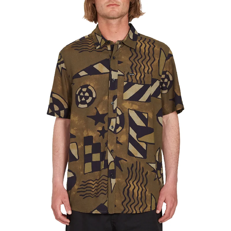 Men's Tab-Collar Shirts for a Crisp LookVolcom Hand Geo Short Sleeve Shirt