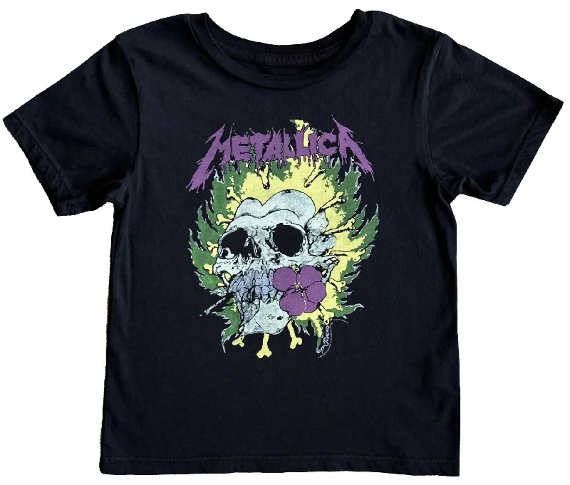 Men's Shirts with Lace-Up HemlinesBoy's Metallica Tee In Jet Black