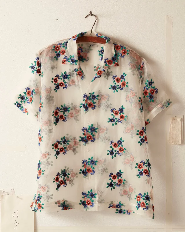 Men's Hawaiian Print Shirts for Luau PartiesSheer Daisy Short Sleeve Shirt