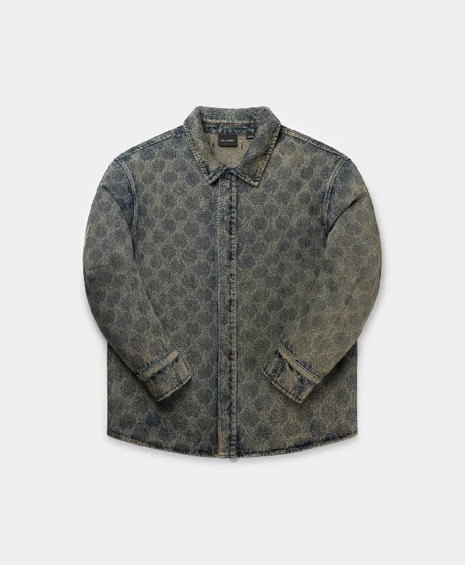 Men's Layering Shirts for Seasonal TransitionsBlue Shield Laser Denim Shirt