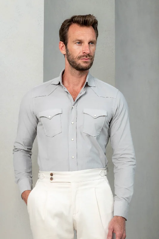 Men's Collared Shirts for Formal OccasionsStone velvet effect western shirt - Made in Italy Men's Collared Shirts for Formal OccasionsStone velvet effect western shirt - Made in Italy