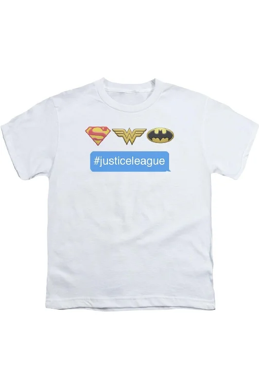 Men's Shirts with Double-Breasted DesignsDC Comics Hashtag Justice League of America Short Sleeve Youth Tee / T-Shirt Men's Shirts with Double-Breasted DesignsDC Comics Hashtag Justice League of America Short Sleeve Youth Tee / T-Shirt