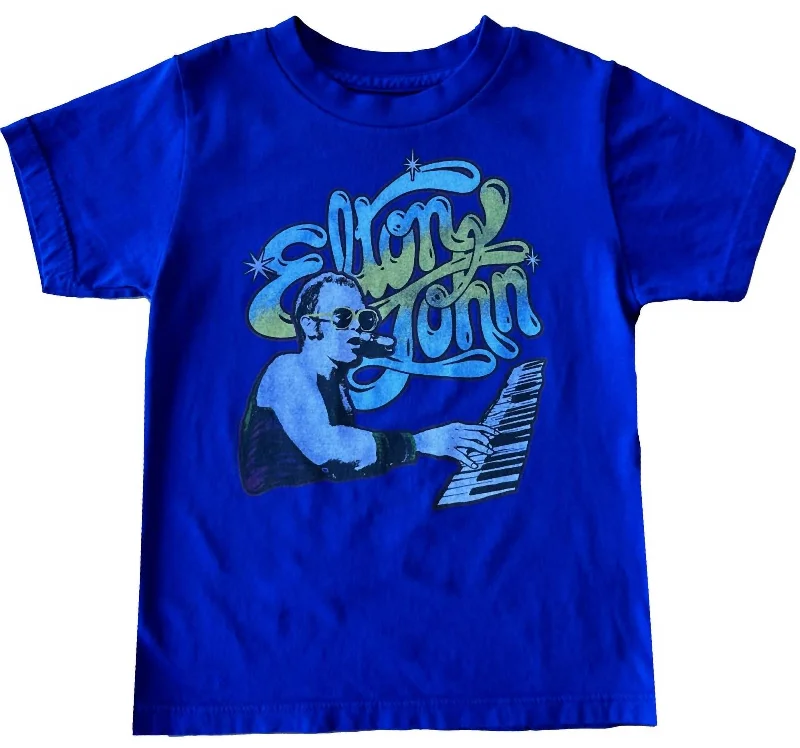 Men's Shirts with Raw-Edge HemlinesBoy's Tangled Up In Elton John Tee In Blue