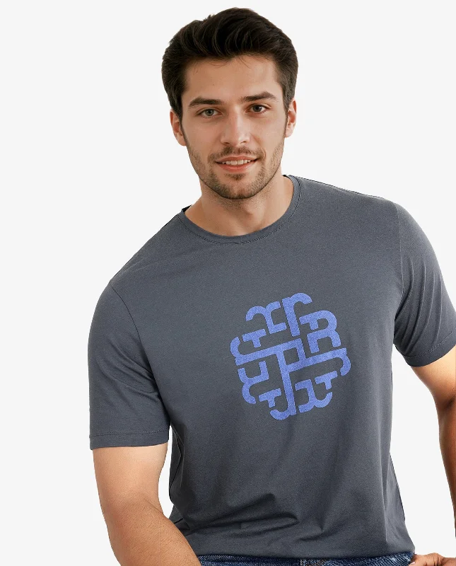 Men's Shirts with Cowl NecksRare Rabbit Men Toxy Dusky Blue Cotton Lycra Fabric Short Sleeve Crew Neck Regular Fit Graphic Flock Print T-Shirt Men's Shirts with Cowl NecksRare Rabbit Men Toxy Dusky Blue Cotton Lycra Fabric Short Sleeve Crew Neck Regular Fit Graphic Flock Print T-Shirt