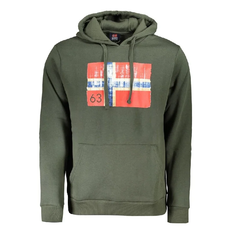 Men's Sweaters with Appliqué DetailsNorway 1963 Green Cotton Men Men's Sweater