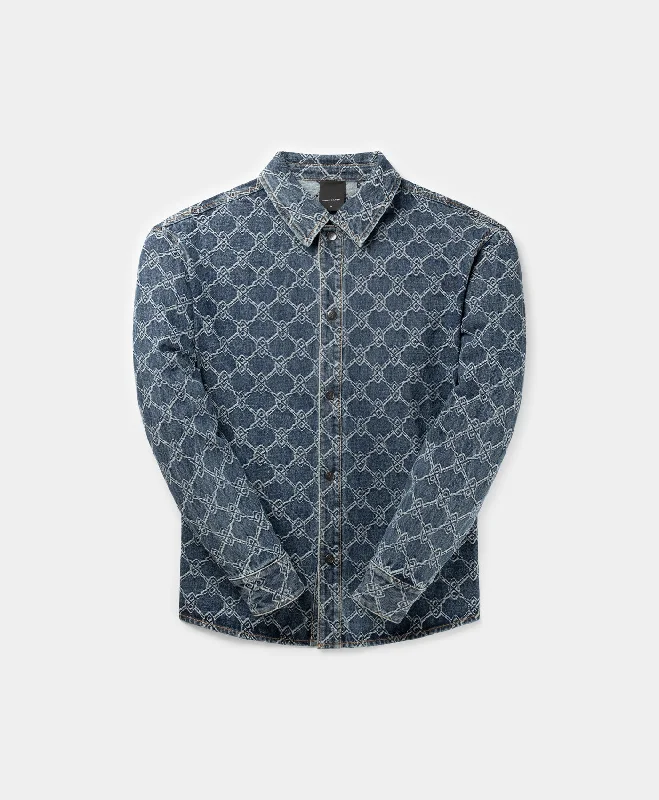 Men's Neutral-Tone Shirts for Versatile StylingBlue Rahul Shield Shirt