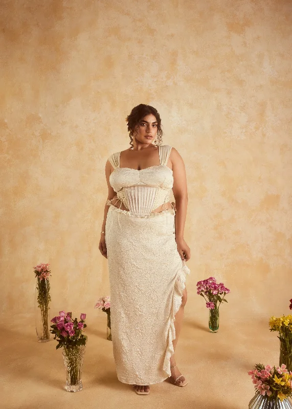 Affordable Men's JeansOttilie Off-White Corset Top and Maxi Skirt Set