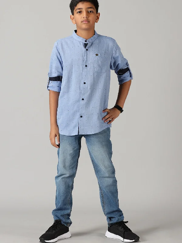Men's Solid-Color Button-Down Shirts for VersatilityBoys Full Sleeve Kurta Shirt