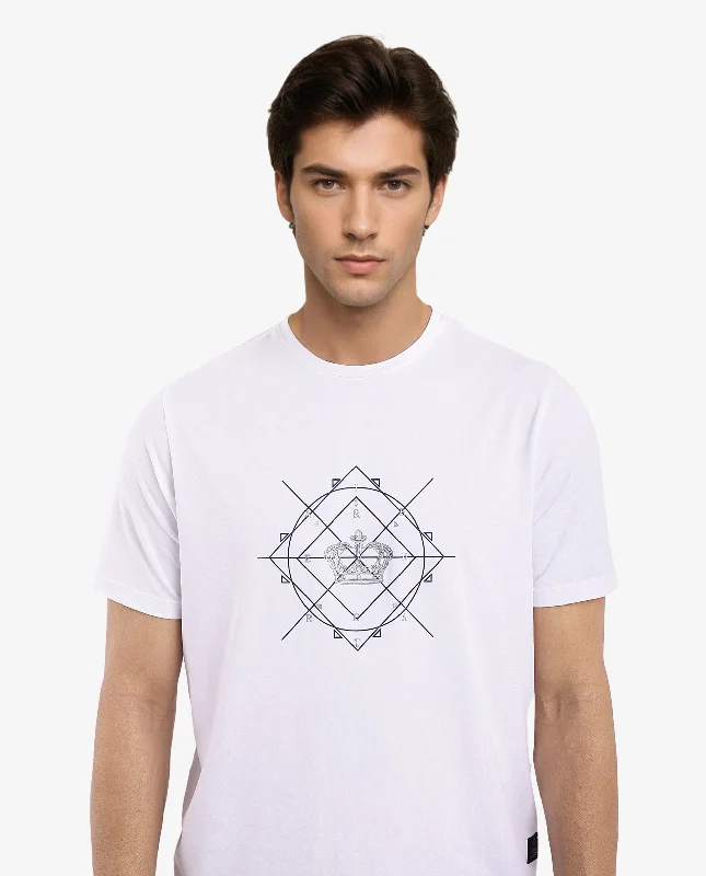 Comfortable Men's Polo ShirtsRare Rabbit Men Naz White Cotton Lycra Fabric Short Sleeve Crew Neck Regular Fit Graphic Print T-Shirt Comfortable Men's Polo ShirtsRare Rabbit Men Naz White Cotton Lycra Fabric Short Sleeve Crew Neck Regular Fit Graphic Print T-Shirt