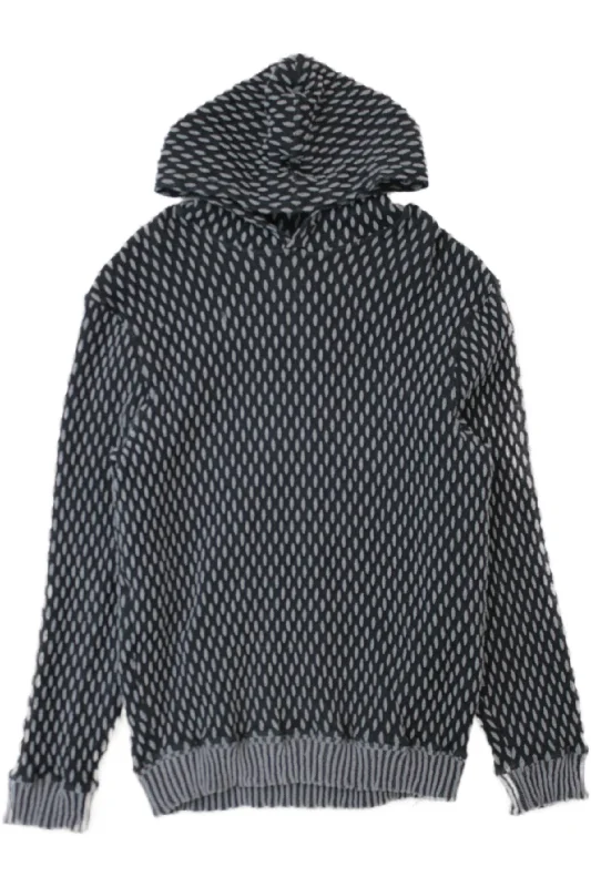 Men's Sweaters with Ribbed CuffsKohza - Textured Knit Hoodie