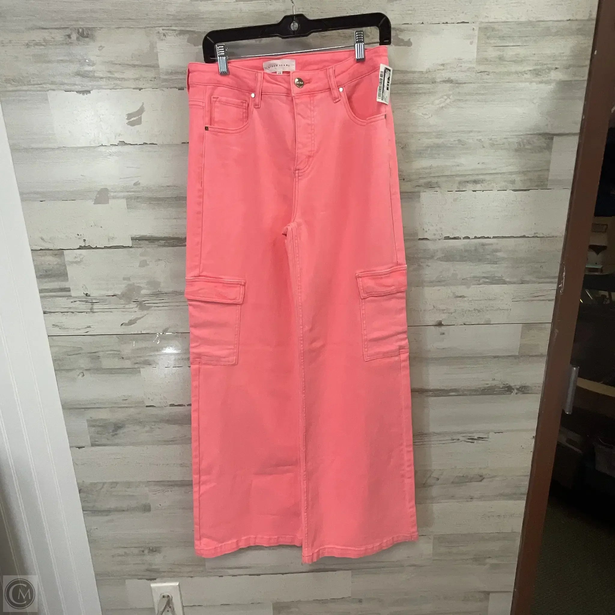 Men's Jeans for Office WearJeans Wide Leg By Risen In Pink Denim, Size: 8