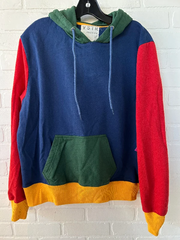 Men's Hoodies with Pass-Through PocketsSweatshirt Hoodie By Clothes Mentor In Blue & Green, Size: M
