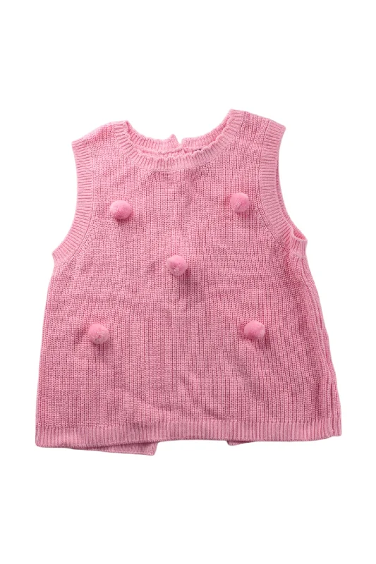 Men's Sweaters with Fold-Over CuffsLes Enphants Pom-Pom Knit Vest 4T