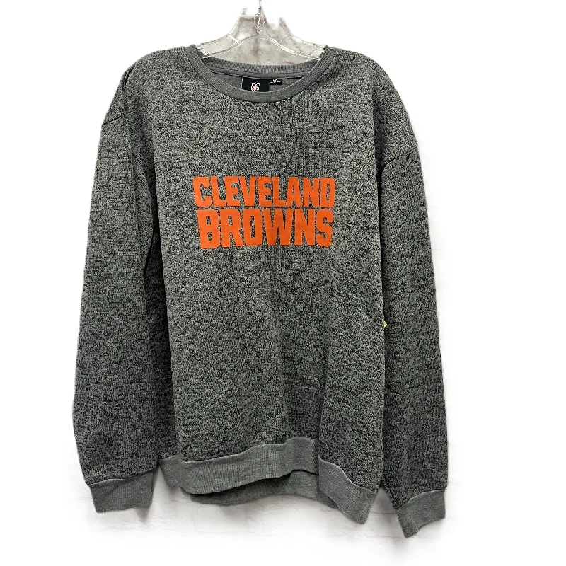 Men's Hoodies with InsulationAthletic Sweatshirt Crewneck By Nfl In Grey, Size: 2x