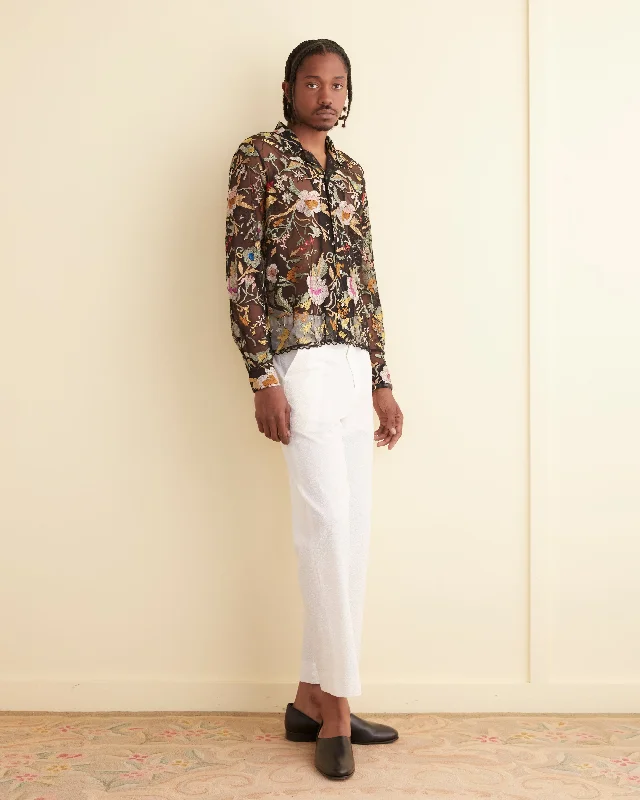 Men's Travel Shirts for Easy PackingHeirloom Floral Long Sleeve Shirt