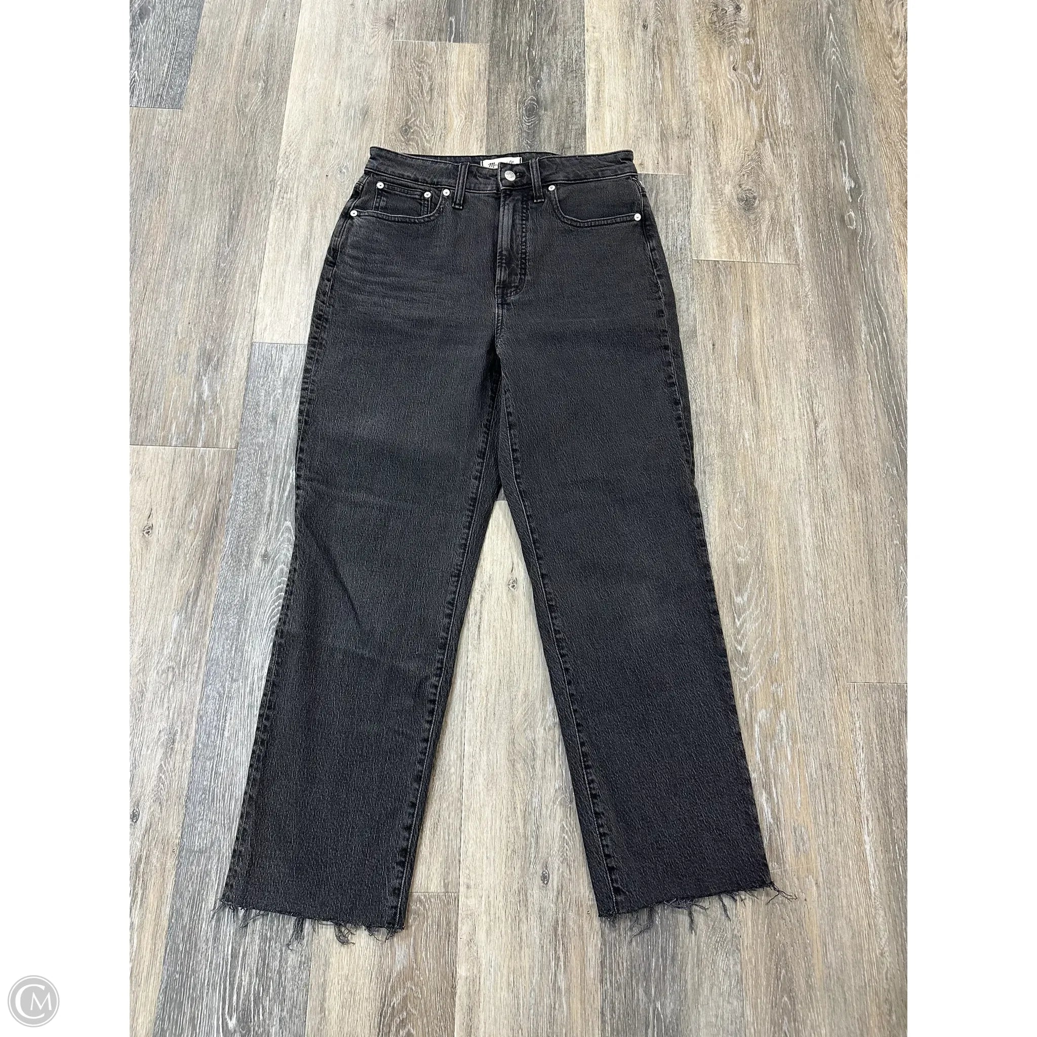 Designer Skinny Men's JeansJeans Straight By Madewell In Black Denim, Size: 8