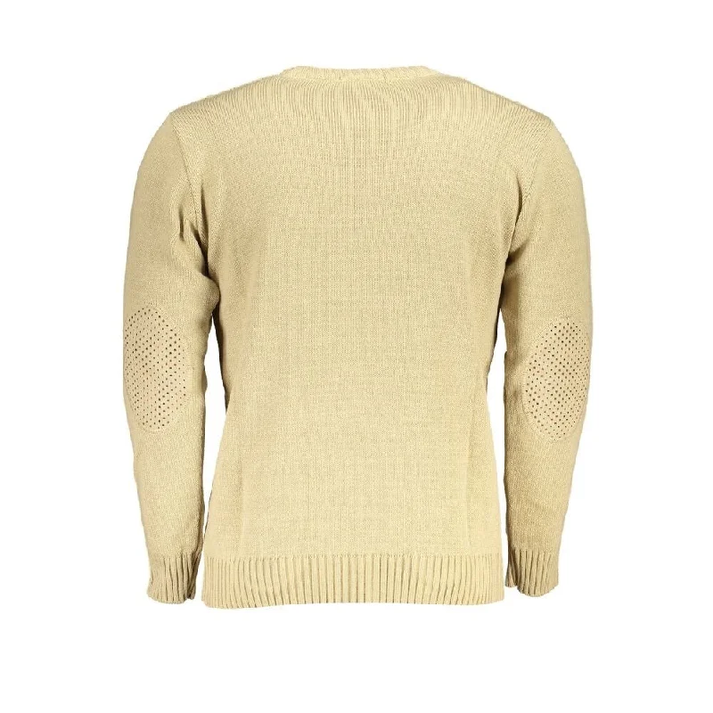 Men's Sweaters with Adjustable HemlinesU.S. Grand Polo Beige Fabric Men's Sweater