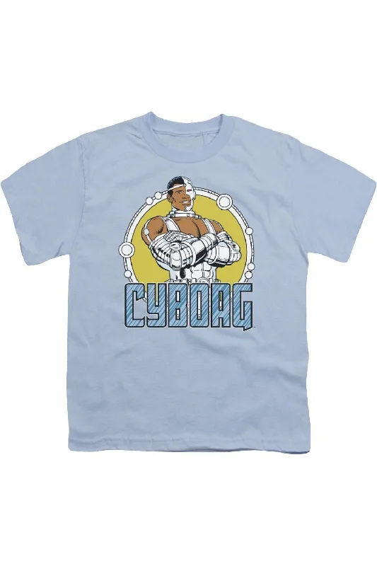 Men's Shirts with Convertible CollarsDC Comics Cyborg Short Sleeve Youth Tee / T-Shirt Men's Shirts with Convertible CollarsDC Comics Cyborg Short Sleeve Youth Tee / T-Shirt