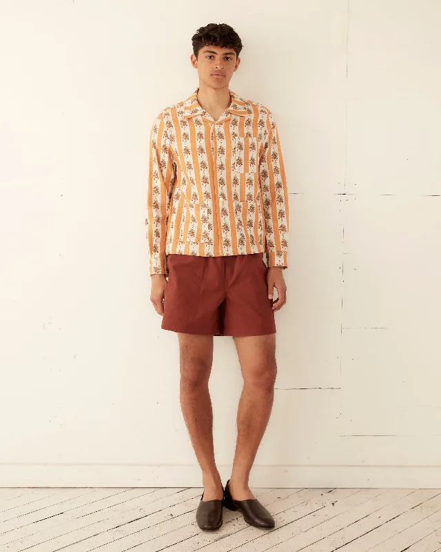 Comfortable Men's Flannel ShirtsStriped Fruit Bowl Long Sleeve Shirt