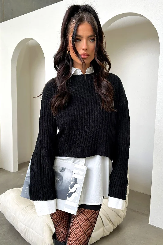 Men's Sweaters with Short SleevesMina Knit - Black