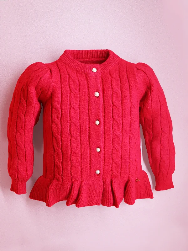 Men's Sweaters with Short SleevesCherry Crumble Fuchsia Cabel Knit Polyester Blend Full Sleeves Round Neck Casual Wear Fit & Flare Winter Peplum Sweater For Girls Men's Sweaters with Short SleevesCherry Crumble Fuchsia Cabel Knit Polyester Blend Full Sleeves Round Neck Casual Wear Fit & Flare Winter Peplum Sweater For Girls
