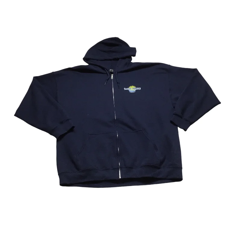 Men's Hoodies with Ribbed HemsSweatshirt Hoodie By Gildan In Navy, Size: 2x