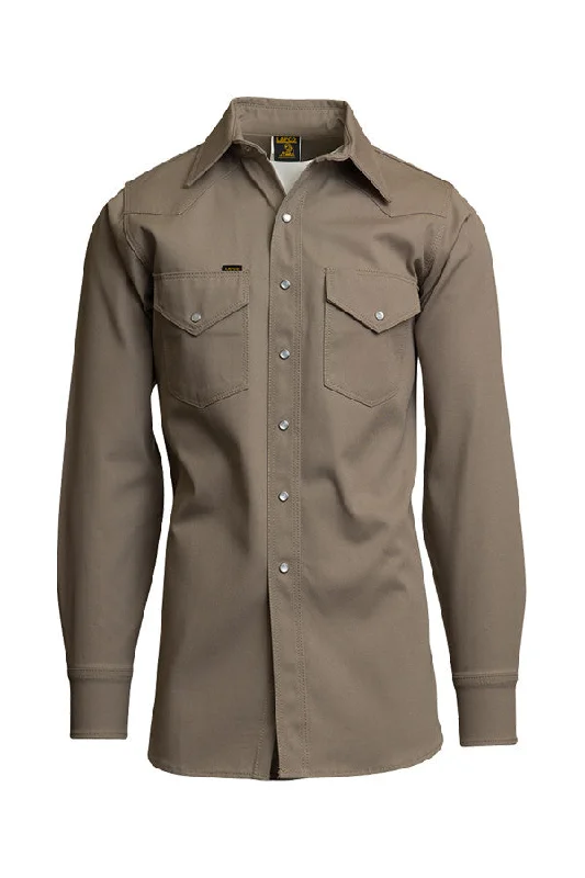 Men's Wrinkle-Free Shirts for Easy CareHeavy-Duty Welding Shirt | Non-FR Khaki | LAPCO Men's Wrinkle-Free Shirts for Easy CareHeavy-Duty Welding Shirt | Non-FR Khaki | LAPCO