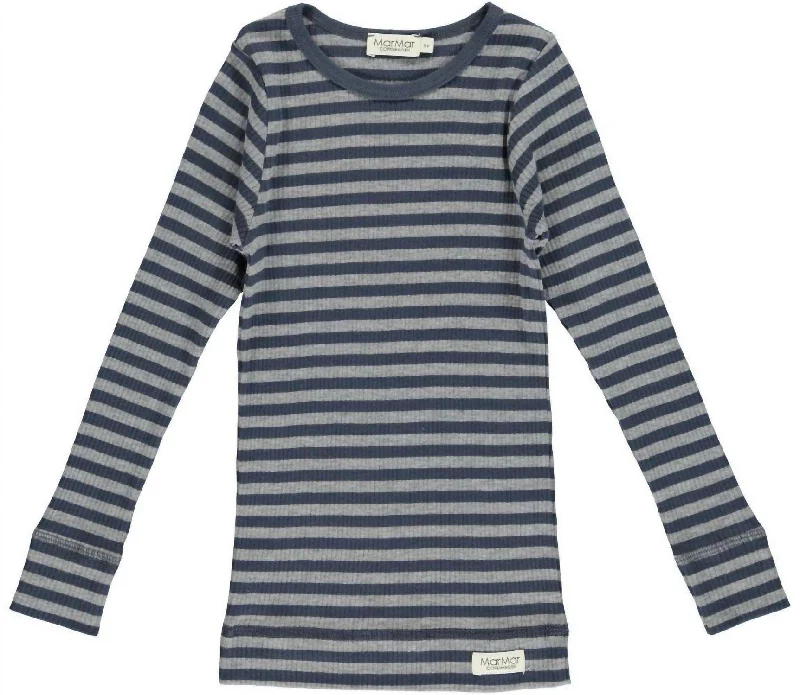 Men's Neutral-Tone Shirts for Versatile StylingBoys Striped Ribbed Long Sleeve Shirt In Blue/grey Men's Neutral-Tone Shirts for Versatile StylingBoys Striped Ribbed Long Sleeve Shirt In Blue/grey